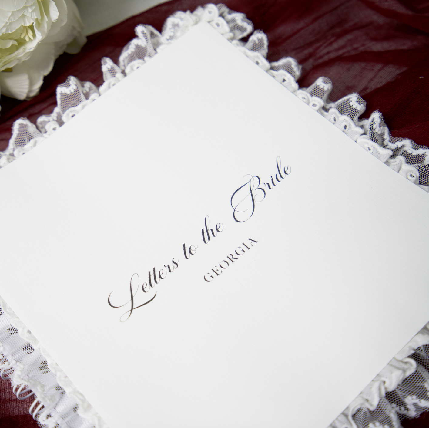 LETTERS TO THE BRIDE BOOK WITH RUFFLE LACE TRIM