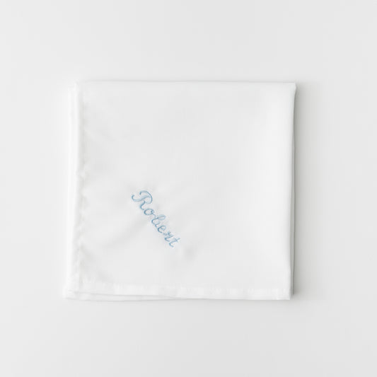 EMBROIDERED NAME WHITE DINNER NAPKIN
