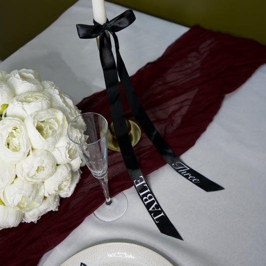 TABLE NUMBER CANDLESTICK RIBBONS