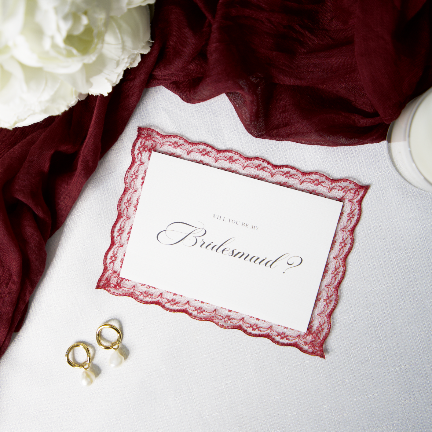 LACE TRIM WILL YOU BE MY CARD