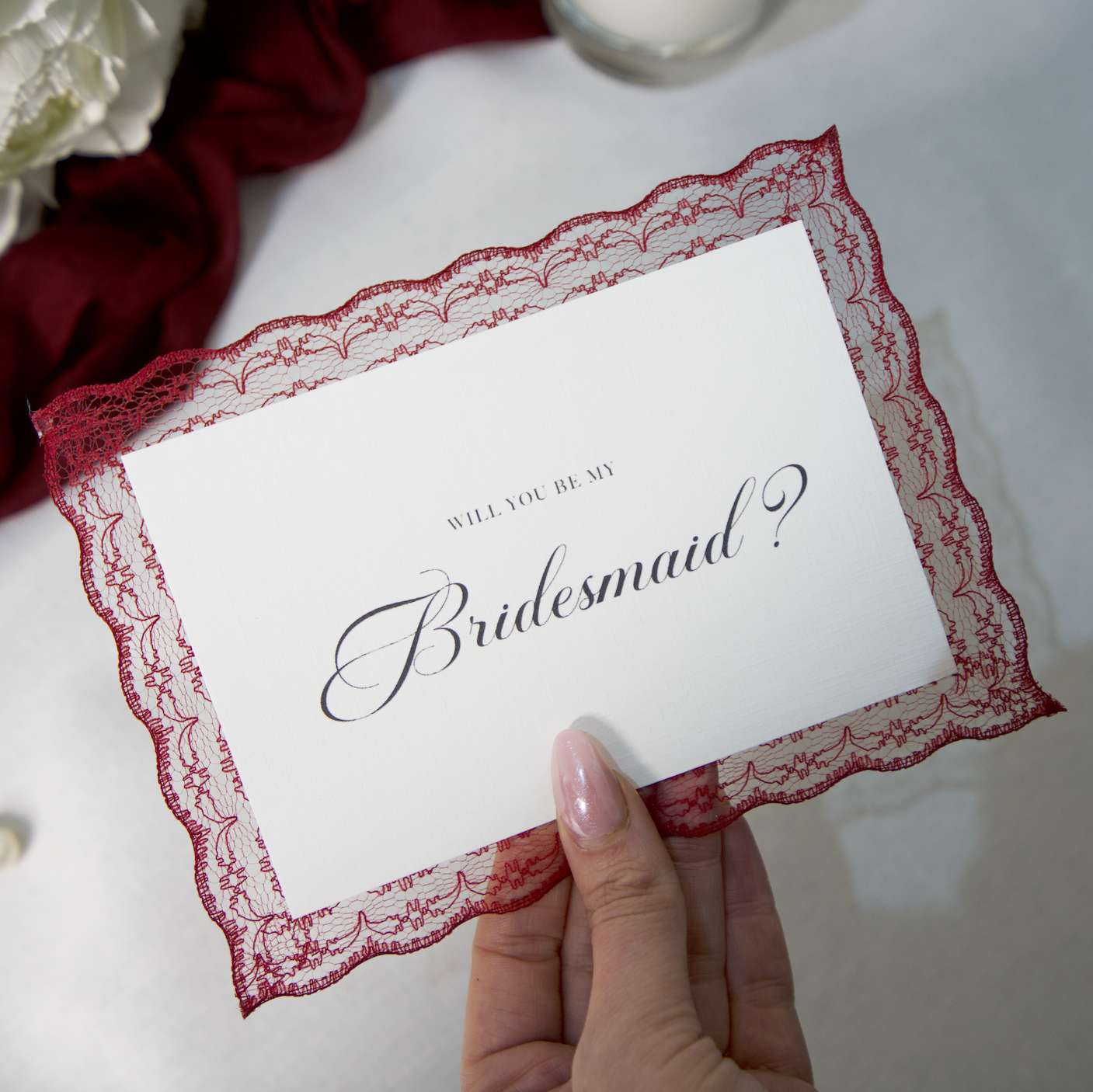 LACE TRIM WILL YOU BE MY CARD