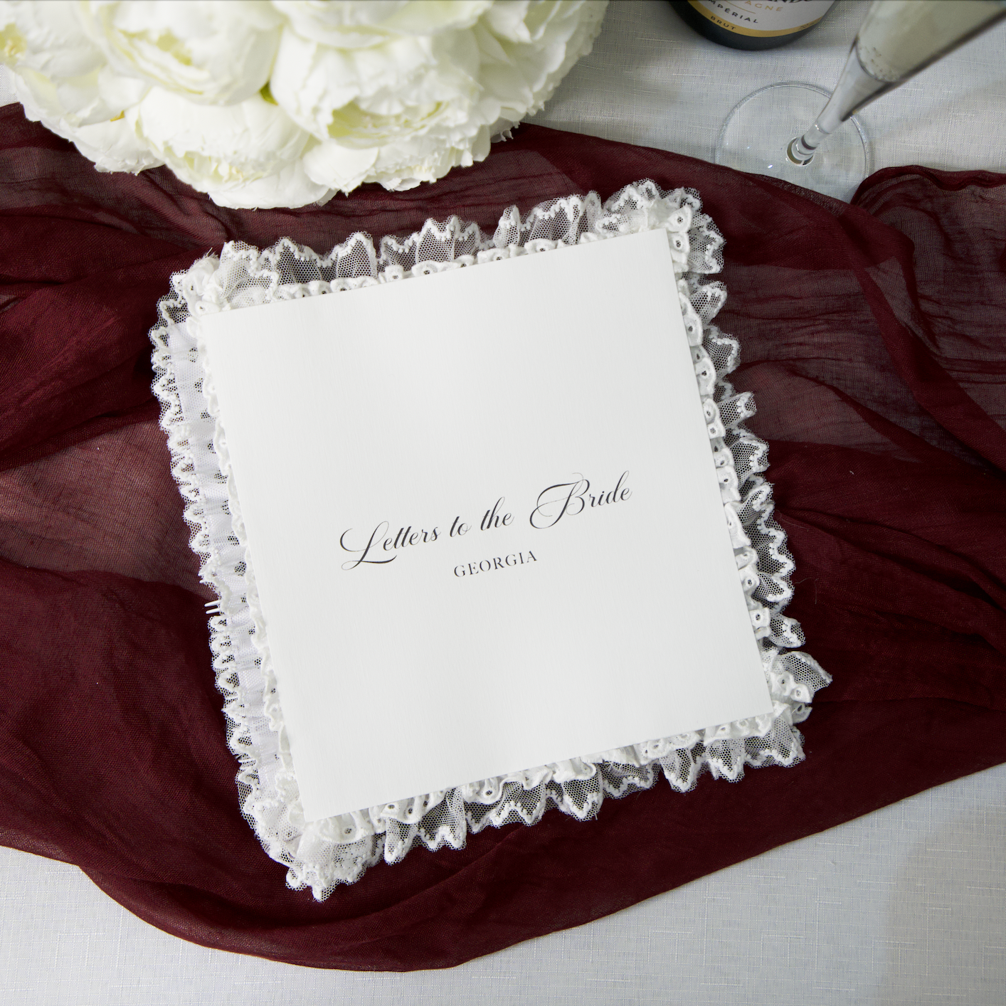 LETTERS TO THE BRIDE BOOK WITH RUFFLE LACE TRIM