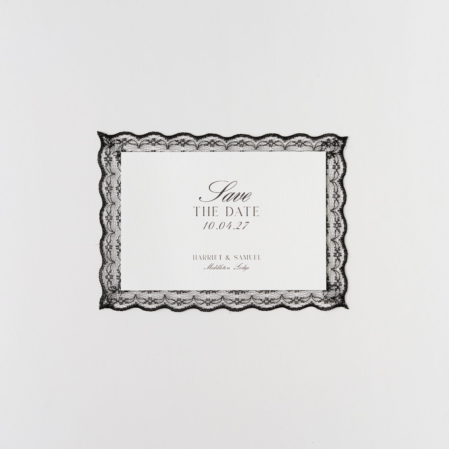 LACE TRIM SAVE THE DATE CARD