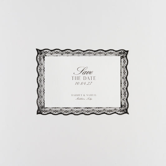 LACE TRIM SAVE THE DATE CARD
