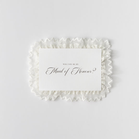 LACE FRILL WILL YOU BE MY CARD